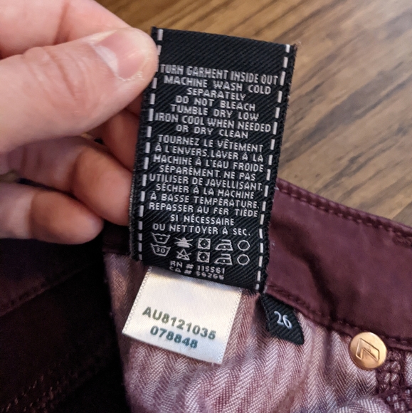 7 for all mankind Maroon Skinny Jeans Size 26 - Picture 4 of 9